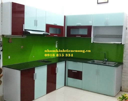 Tủ bếp nhôm kính nhỏ