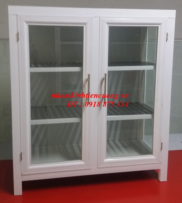 Tủ chén nhôm kính 7