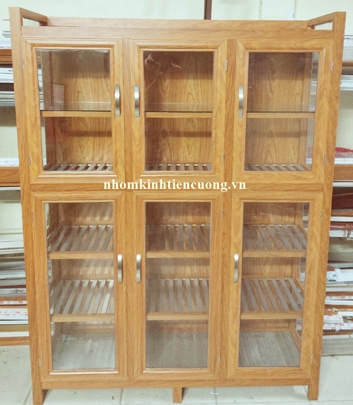 Tủ chén nhôm kính 14