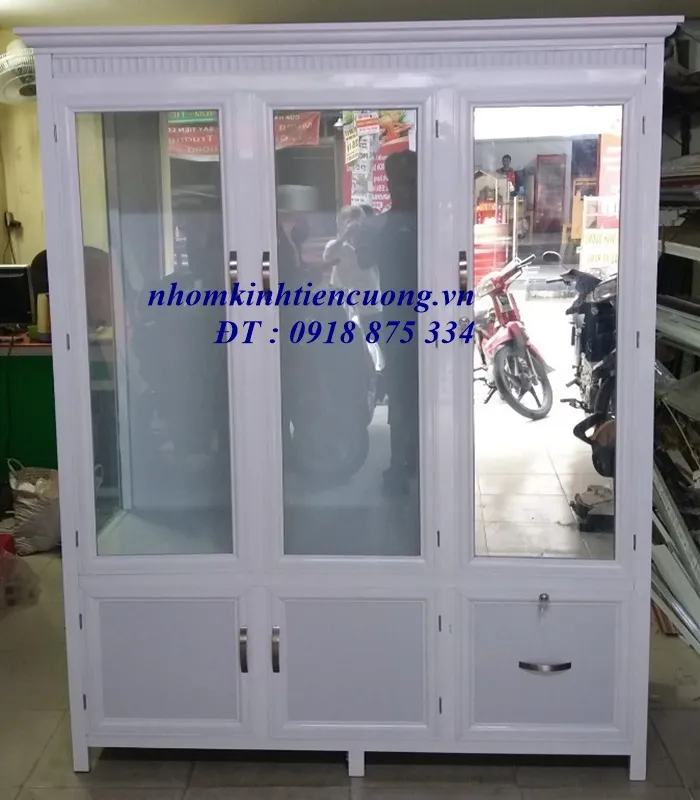Tủ quần áo nhôm kính theo kích thước riêng Tủ quần áo nhôm kính thiết kế theo kích thước riêng