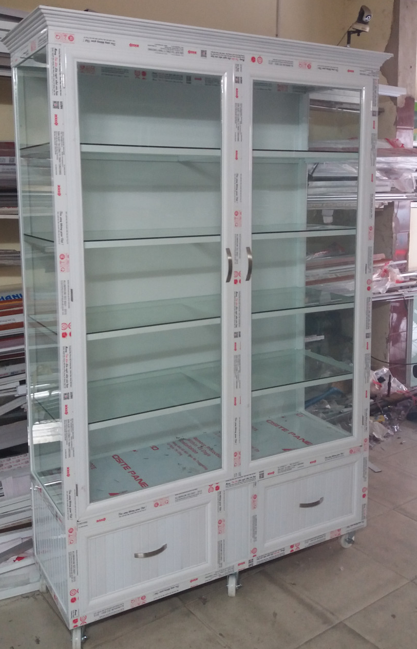  Mẫu tủ chén nhôm kính cao cấp thiết kế theo yêu cầu