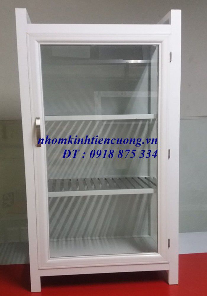 tủ nhôm kính đựng chén bát kích thước nhỏ gọn