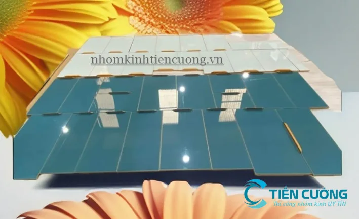 Cánh kính màu cho tủ bếp nhôm kính Mẫu cánh kính màu cho tủ bếp nhôm kính