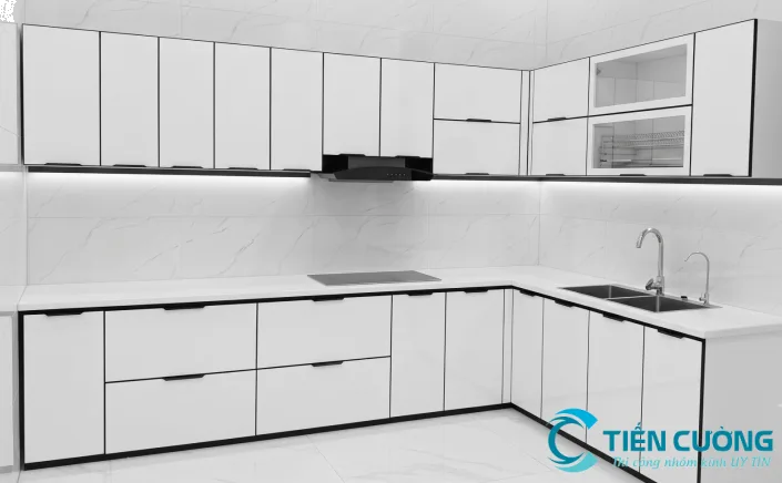 Mẫu tủ bếp nhôm kính đẹp: gợi ý kiểu dáng, màu sắc và vật liệu - hình ảnh thực tế Mẫu tủ bếp nhôm kính đẹp hiện đại