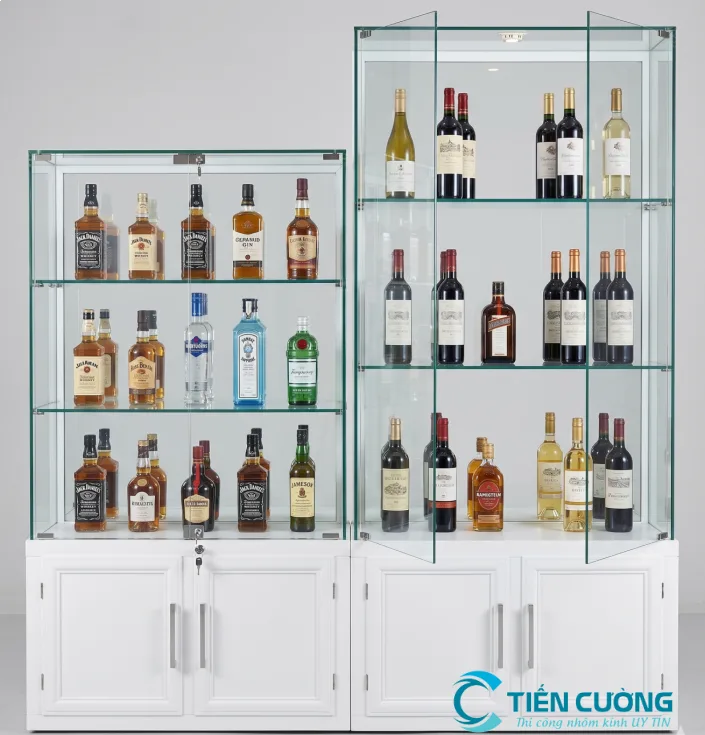 Tủ rượu nhôm kính đẹp tại TP.HCM – Mẫu và báo giá - hình ảnh thực tế Tủ rượu cánh kính sản xuất theo yêu cầu