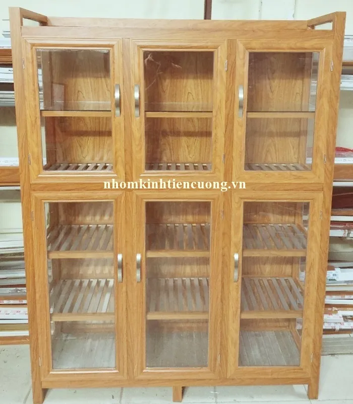 Cách chọn màu khung và kính theo ánh sáng khu bếp Tủ đựng chén bát phối màu hài hòa với gian bếp