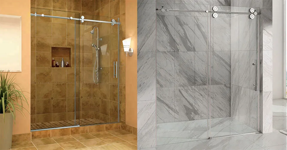 Phòng tắm kính cửa lùa TPHCM: cấu tạo và báo giá - hình ảnh thực tế Phòng tắm kính cửa lùa ray treo cho căn hộ tại TP.HCM