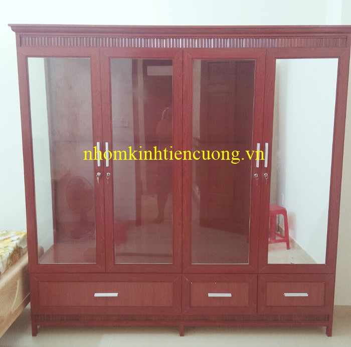 Tủ quần áo nhôm kính 4