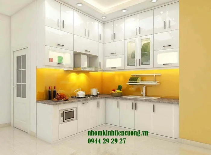 Tủ chân bếp nhôm kính chống ẩm Tủ chân bếp nhôm kính chống ẩm khu vực dưới chậu rửa