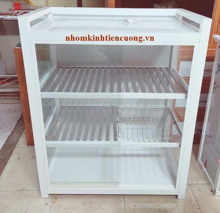 Tủ chén nhôm kính 8