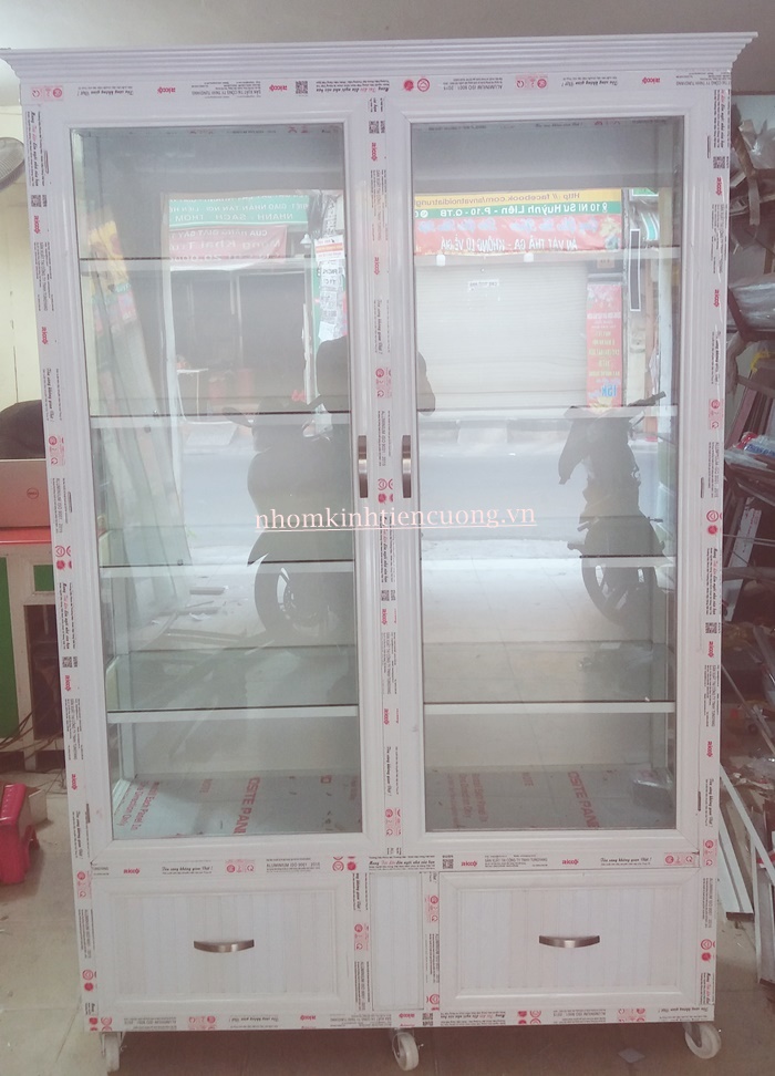 Tủ chén nhôm kính 22