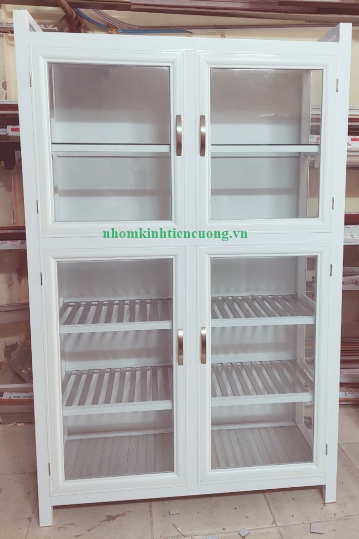 Tủ chén nhôm kính 15