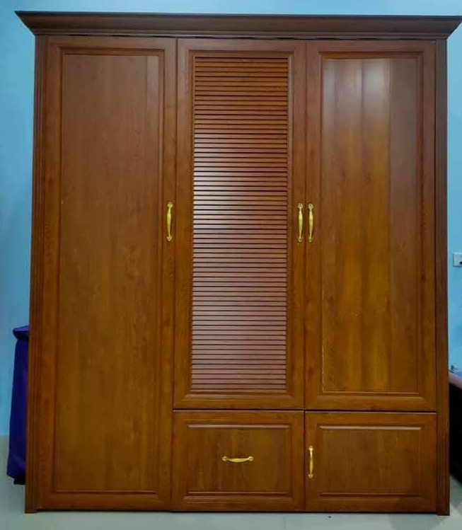 Tủ quần áo nhôm kính vân gỗ 2