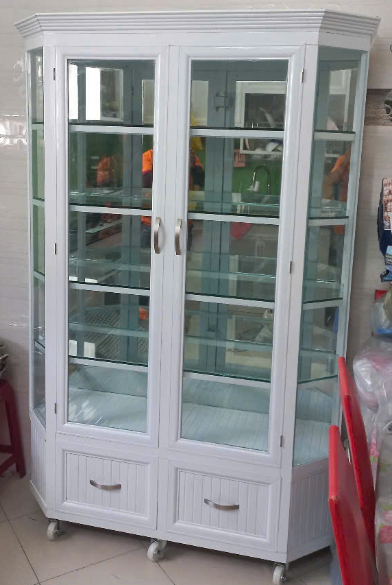 tủ nhôm kính chén bát đẹp hiện đại TP.HCM