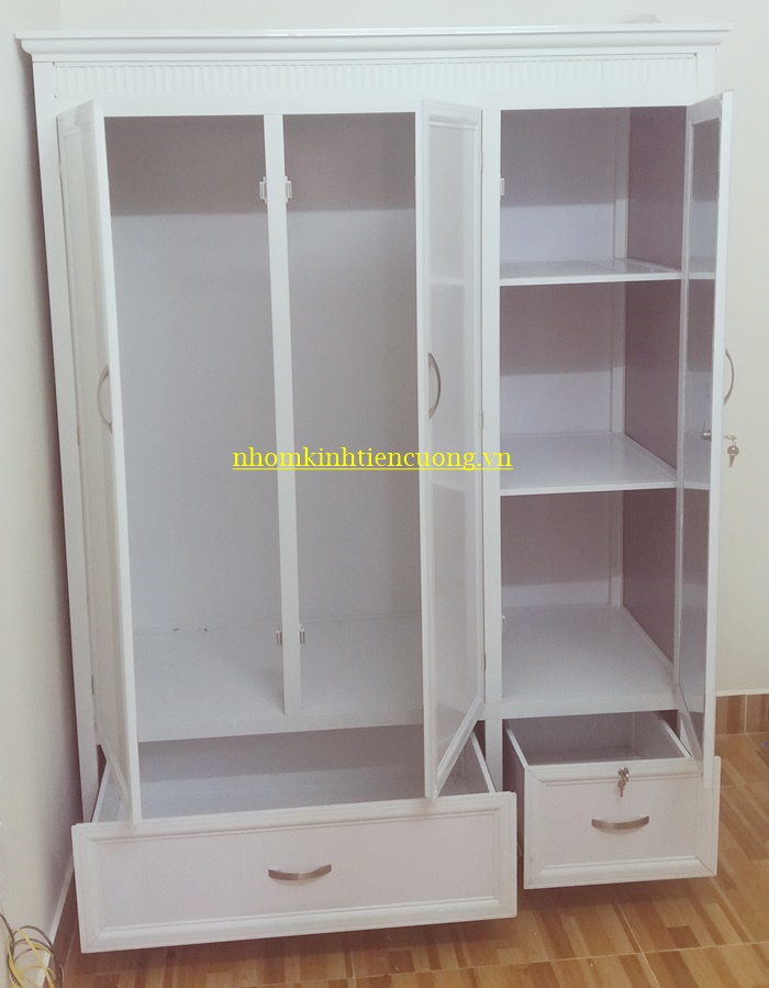 Bảo quản tủ quần áo nhôm kính đẹp 2
