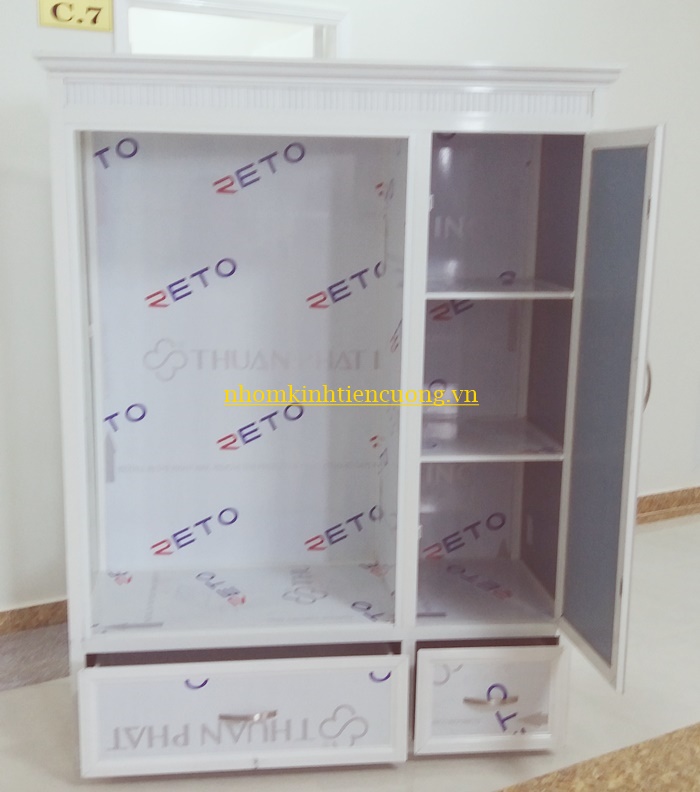 Bảo quản tủ quần áo nhôm kính đẹp 3