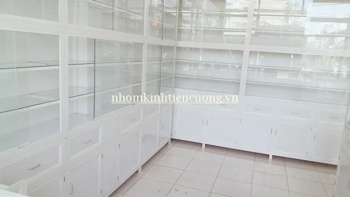 Bố trí tủ thuốc theo mặt bằng Mẫu bố trí tủ thuốc tây cho mặt bằng nhà thuốc