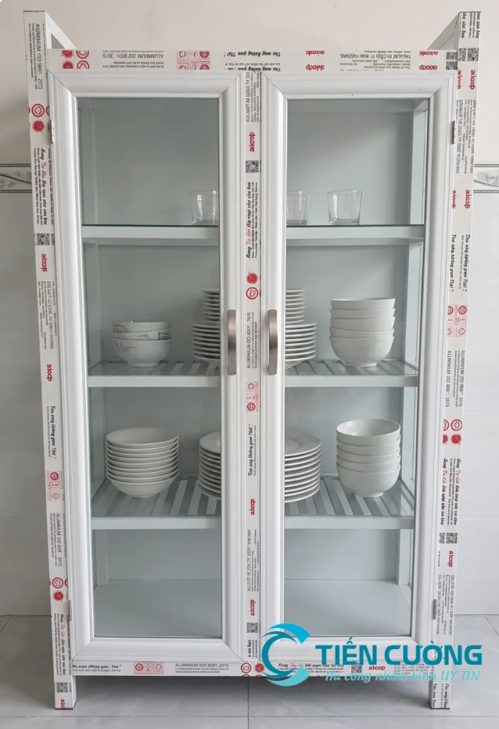Tủ Chén Nhôm Kính Nhiều Người Ưa Chuộng Nhờ Bền Đẹp Và Dễ Sử Dụng - hình ảnh thực tế Tủ chén nhôm kính cho nhà bếp