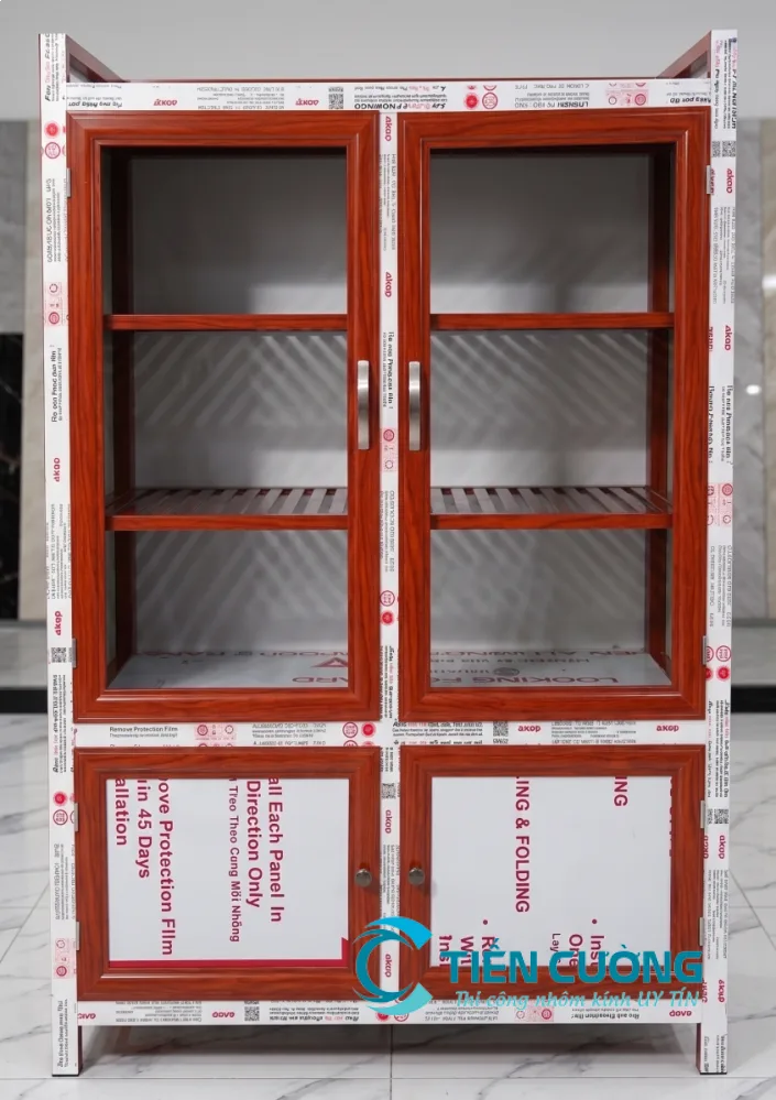 Tủ Chén Nhôm Kính Nhiều Người Ưa Chuộng Nhờ Bền Đẹp Và Dễ Sử Dụng - hình ảnh thực tế Tủ chén nhôm kính cửa kính đẹp