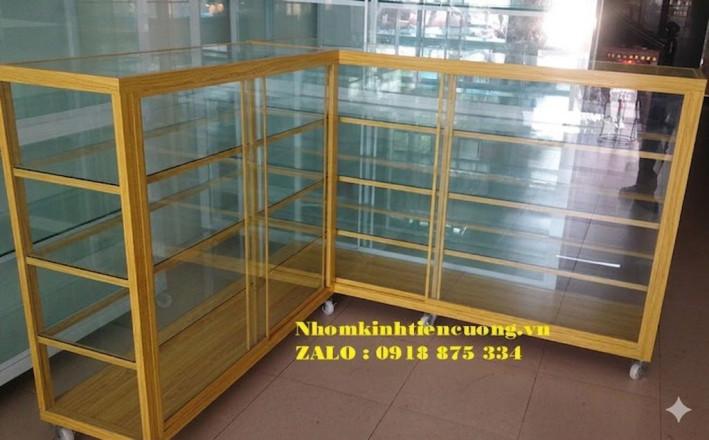 Mẫu tủ bán hàng nhôm kính đẹp hiện đại 2026