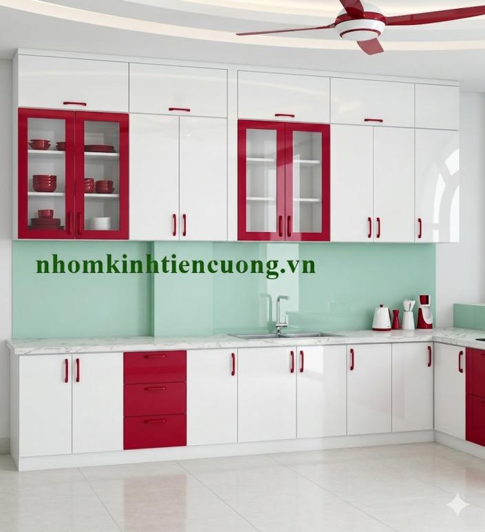 Lau kính tủ bếp nhôm kính đúng kỹ thuật