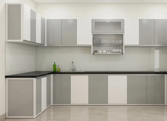 Thi Công Tủ Bếp Nhôm Kính Quận 11 Bền Đẹp, Giá Tại Xưởng - hình ảnh thực tế Tủ bếp nhà phố quận 11 sang trọng