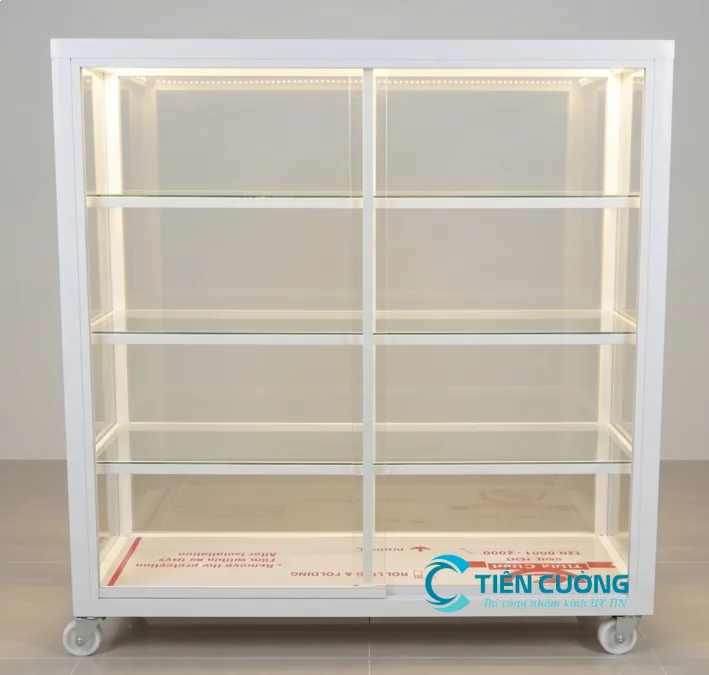 Các Chất Liệu Tủ Bán Hàng Nhôm Kính Phổ Biến Và Độ Bền Thực Tế - hình ảnh thực tế Kính cường lực cho tủ bán hàng
