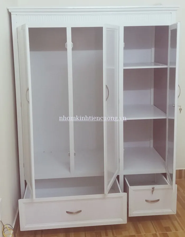 Kinh Nghiệm Chọn Tủ Quần Áo Nhôm Kính Bền Đẹp Đáng Mua hiện nay - hình ảnh thực tế phụ kiện tủ nhôm kính chất lượng cao sử dụng bền lâu