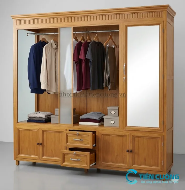 Tủ Quần Áo Nhôm Kính TPHCM– Giải Pháp Bền Đẹp Cho Mọi Không Gian - hình ảnh thực tế tủ quần áo cửa lùa nhôm kính tiết kiệm diện tích phòng ngủ nhỏ