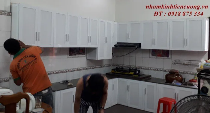 Thi Công Tủ Bếp Nhôm Kính Quận 11 Bền Đẹp, Giá Tại Xưởng - hình ảnh thực tế Thi công tủ bếp nhôm kính tại quận 11