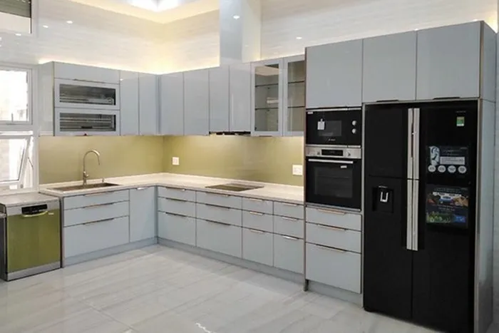 Tủ Bếp Nhôm Quận 8 - Công Ty Nhôm Kính Tiến Cường - hình ảnh thực tế Tủ bếp nhôm kính cao cấp thi công tại Quận 8
