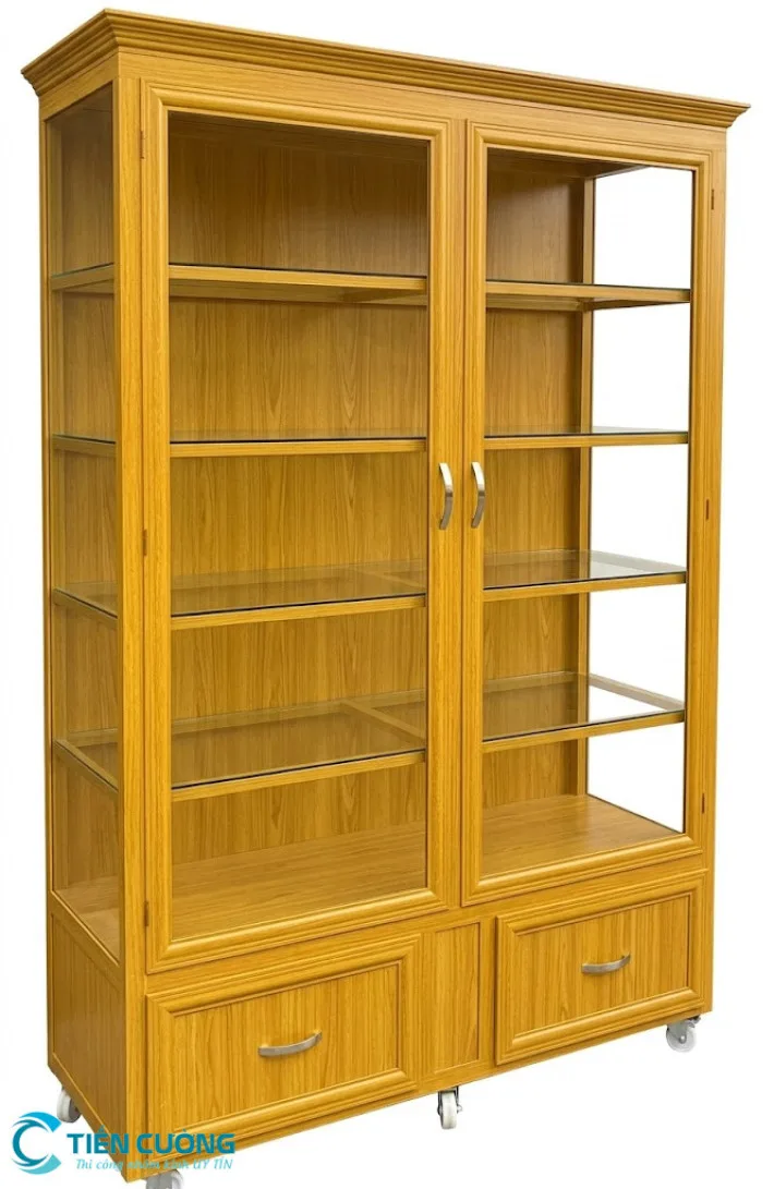 Tủ Nhôm Kính Bán Hàng Giá Rẻ Đẹp Bền Hiện Đại Mới Nhất Tại TPHCM - hình ảnh thực tế Tủ kính nhôm trưng bày mỹ phẩm hiện đại