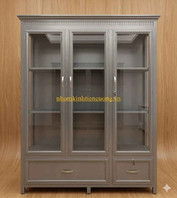 Kinh Nghiệm Chọn Tủ Quần Áo Nhôm Kính Bền Đẹp Đáng Mua hiện nay - hình ảnh thực tế tủ nhôm kính cao cấp chống mối mọt và cong vênh