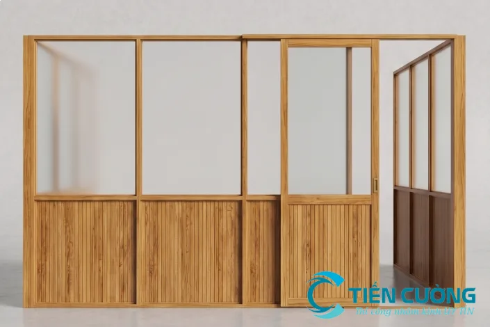Vách Ngăn Nhôm Kính Hiện Đại – Tối Ưu Không Gian Đẹp, Thông Thoáng - hình ảnh thực tế hi công vách ngăn nhôm kính phòng khách đẹp