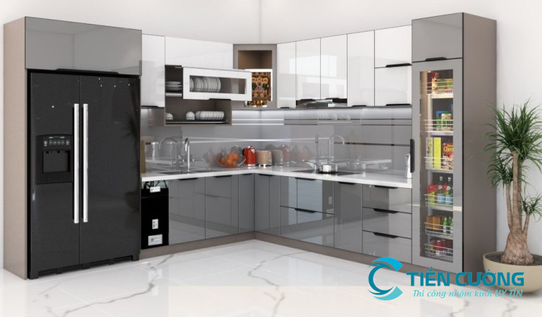 Tủ bếp nhôm kính Quận 2 đẹp hiện đại